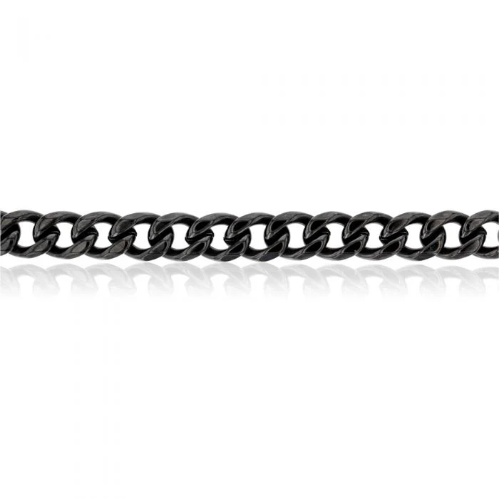 Stainless Steel Reversible Black/SteelCurb Bracelet - Image 4