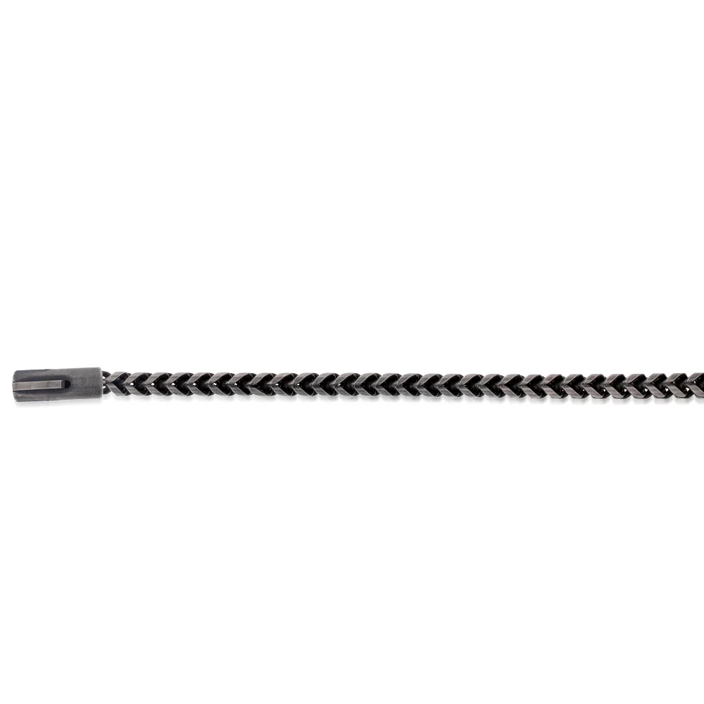 Stainless Steel "Y" Shape Black Link 22cm Bracelet - Image 2