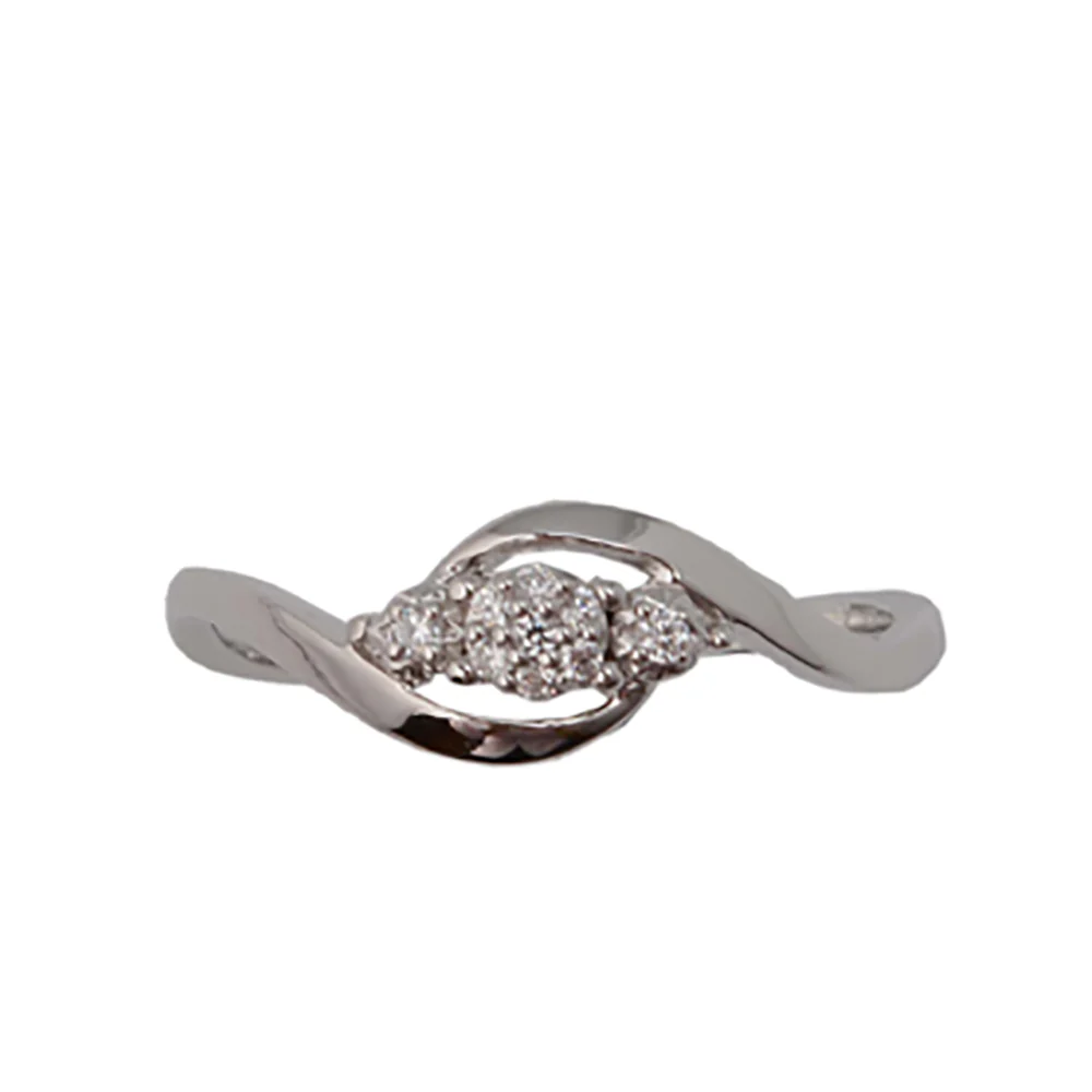 Sterling Silver 0.05 Carat Diamond Ring with 9 Brilliant Cut Diamonds - Image 3