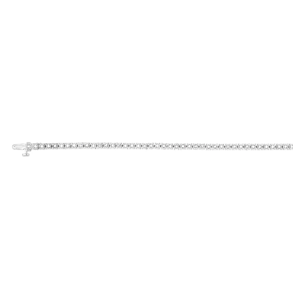 Sterling Silver 0.45 Carat Diamond 18cm Tennis Bracelet with Brilliant Cut Diamonds - Image 2