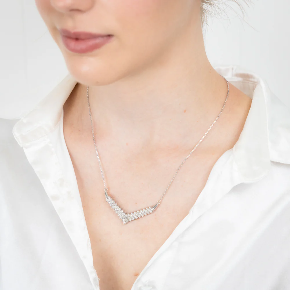 Sterling Silver  0.45 Carat Diamond Necklace - Image 2