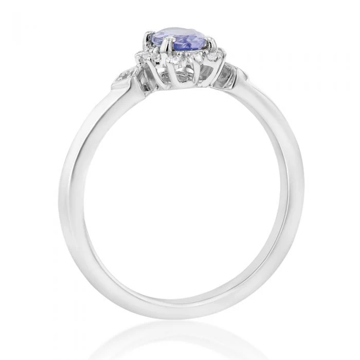 Sterling Silver 0.50ct Tanzanite and White Zircon Ring - Image 3