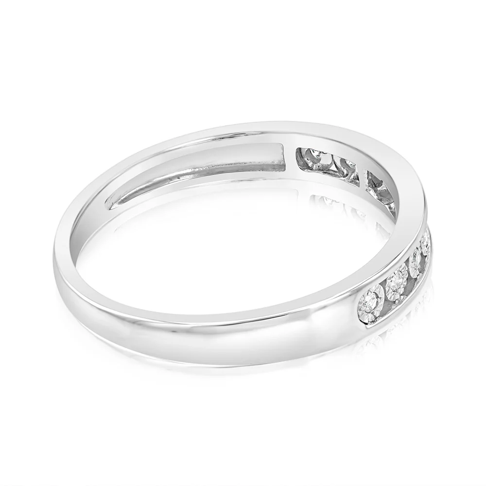 Sterling Silver .05 Carat Eternity Straight Ring - Image 2