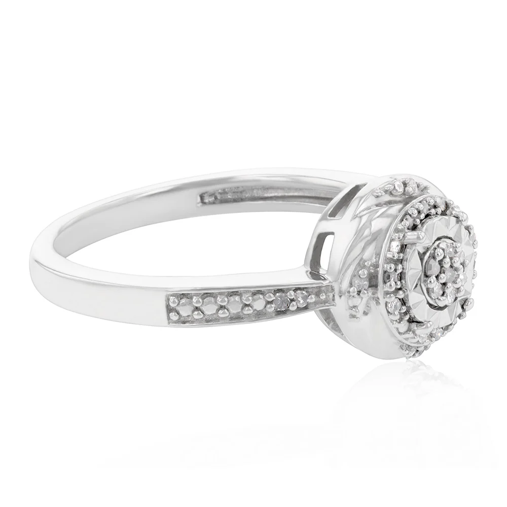 Sterling Silver 1/10 Carat Diamond Dress Ring - Image 2