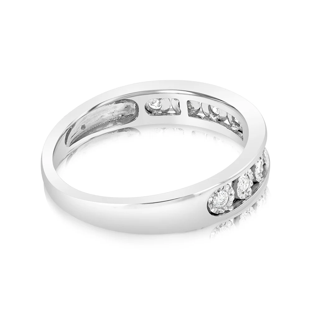Sterling Silver 1/10 Carat Eternity Straight Ring - Image 2