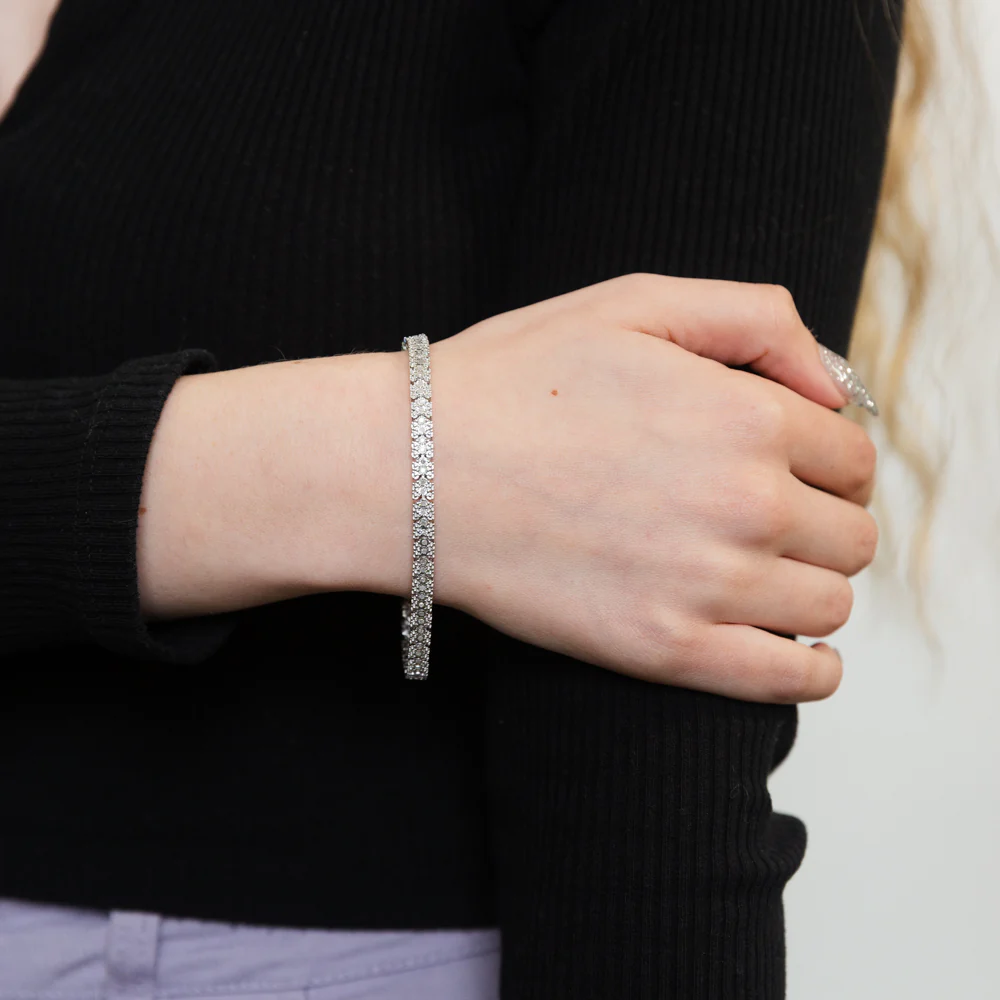 Sterling Silver 1/2 Carat Diamond 17.5cm Bracelet - Image 3