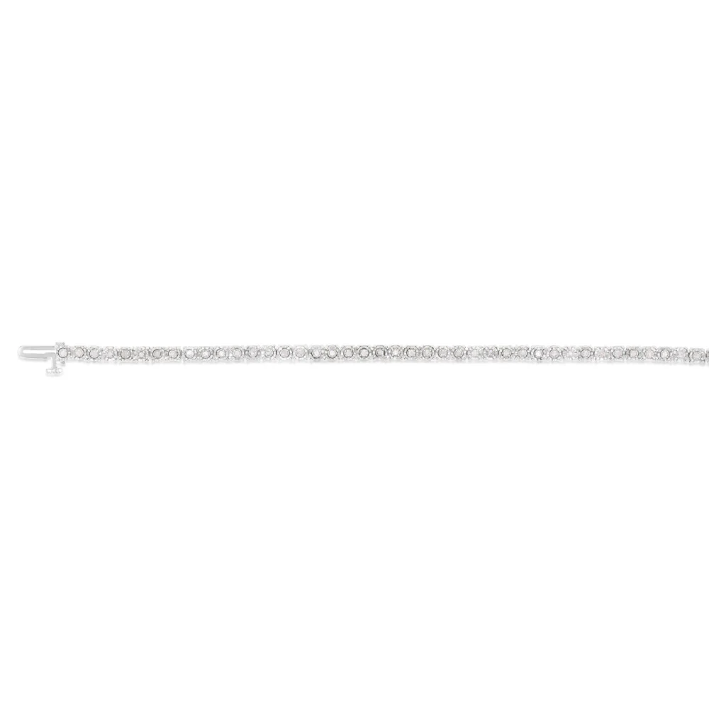 Sterling Silver 1/2 Carat Diamond 17.5cm Bracelet - Image 2
