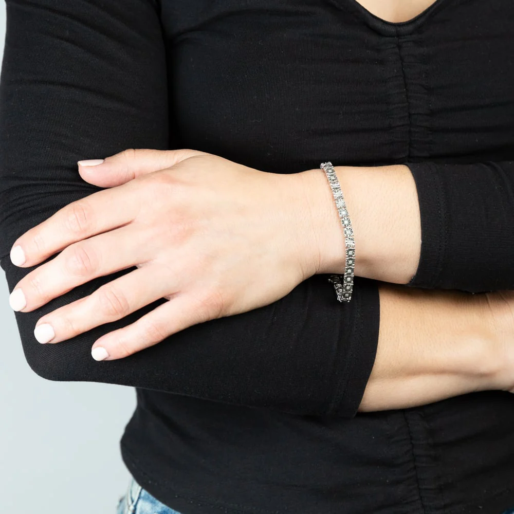 Sterling Silver 1/2 Carat Diamond Bracelet Length 17cm - Image 3