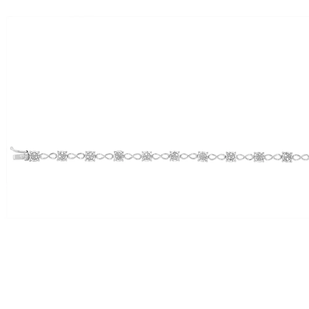 Sterling Silver 1/4 Carat Diamond 18cm Bracelet Set With 39 Diamonds - Image 2