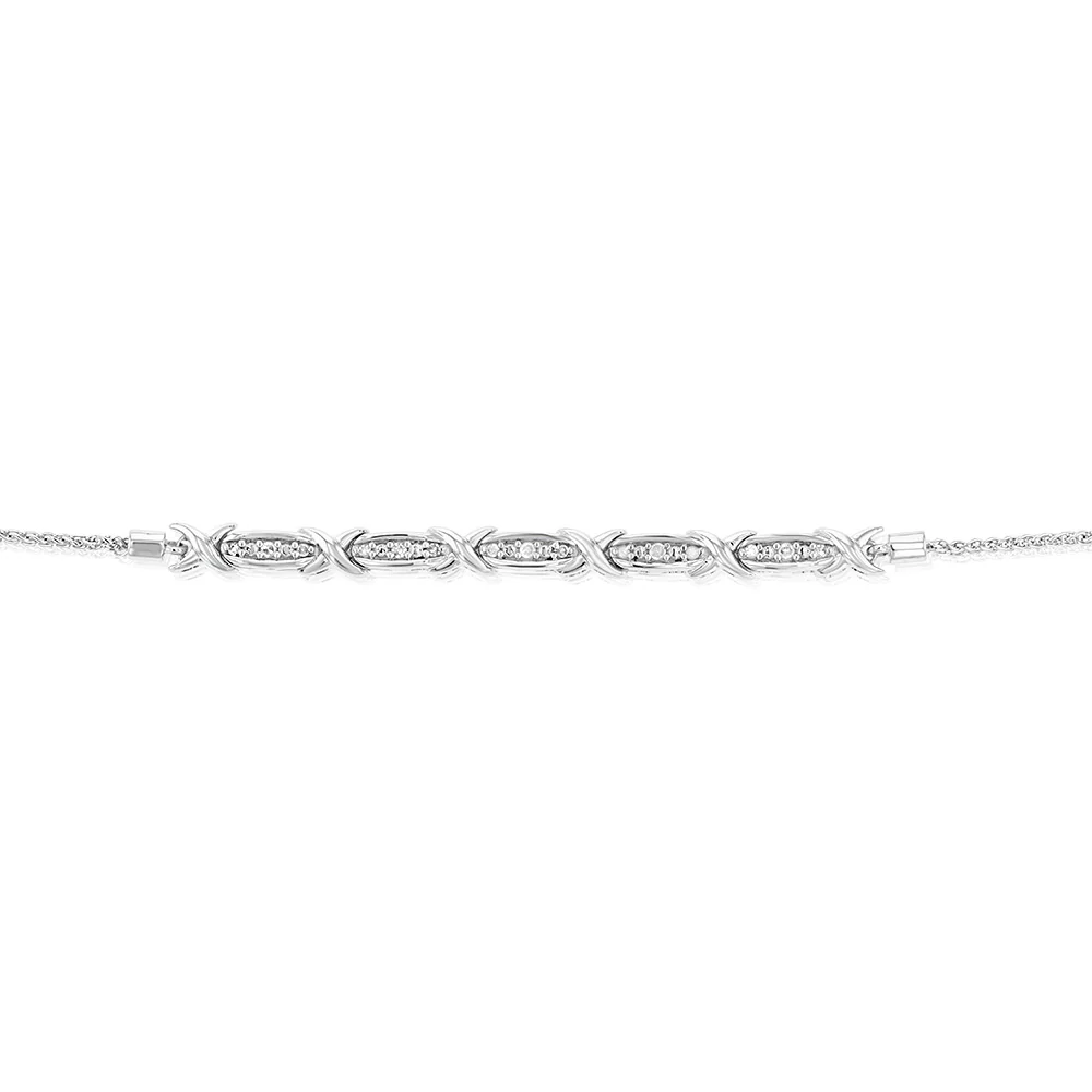Sterling Silver 1/5 Carat Diamond Bracelet With 15 Round Brilliant Cut Diamonds - Image 2
