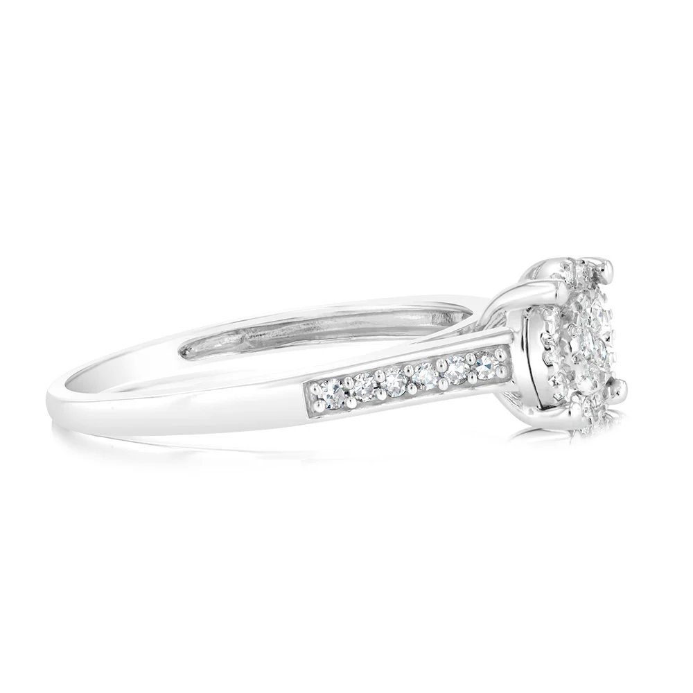 Sterling Silver 1/6 Carat Diamond Ring - Image 2