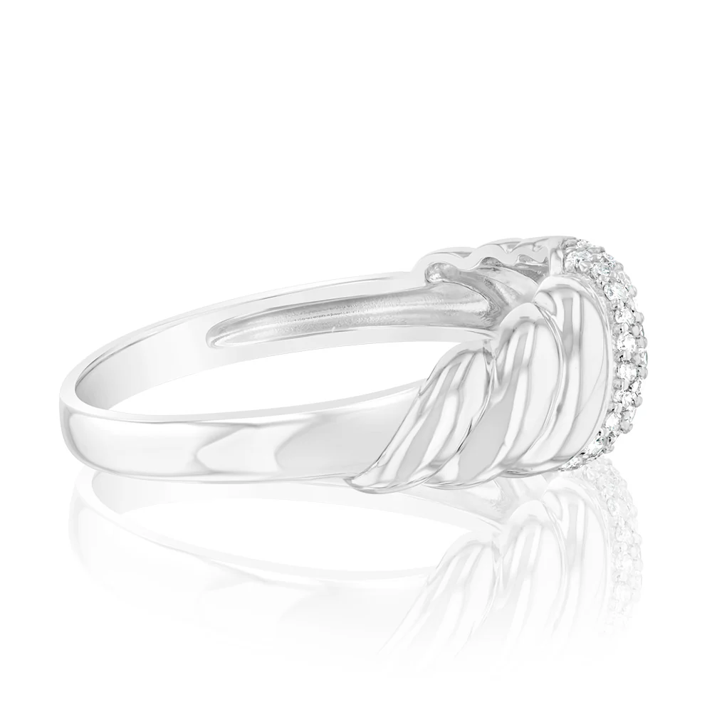 Sterling Silver 1/6 Carat Diamond Ring - Image 2