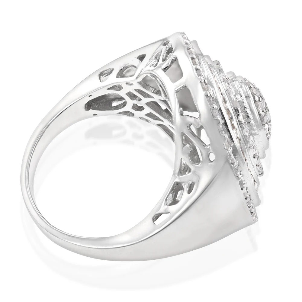 Sterling Silver 1.8 Carat Diamond Ring with Round Brilliant Cut Diamonds - Image 2