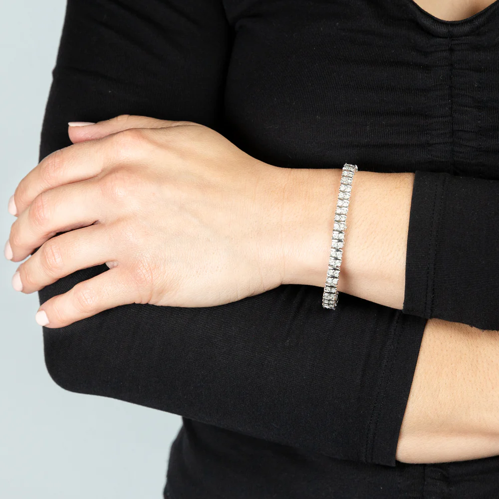 Sterling Silver 1 Carat 18cm Diamond Bracelet - Image 3