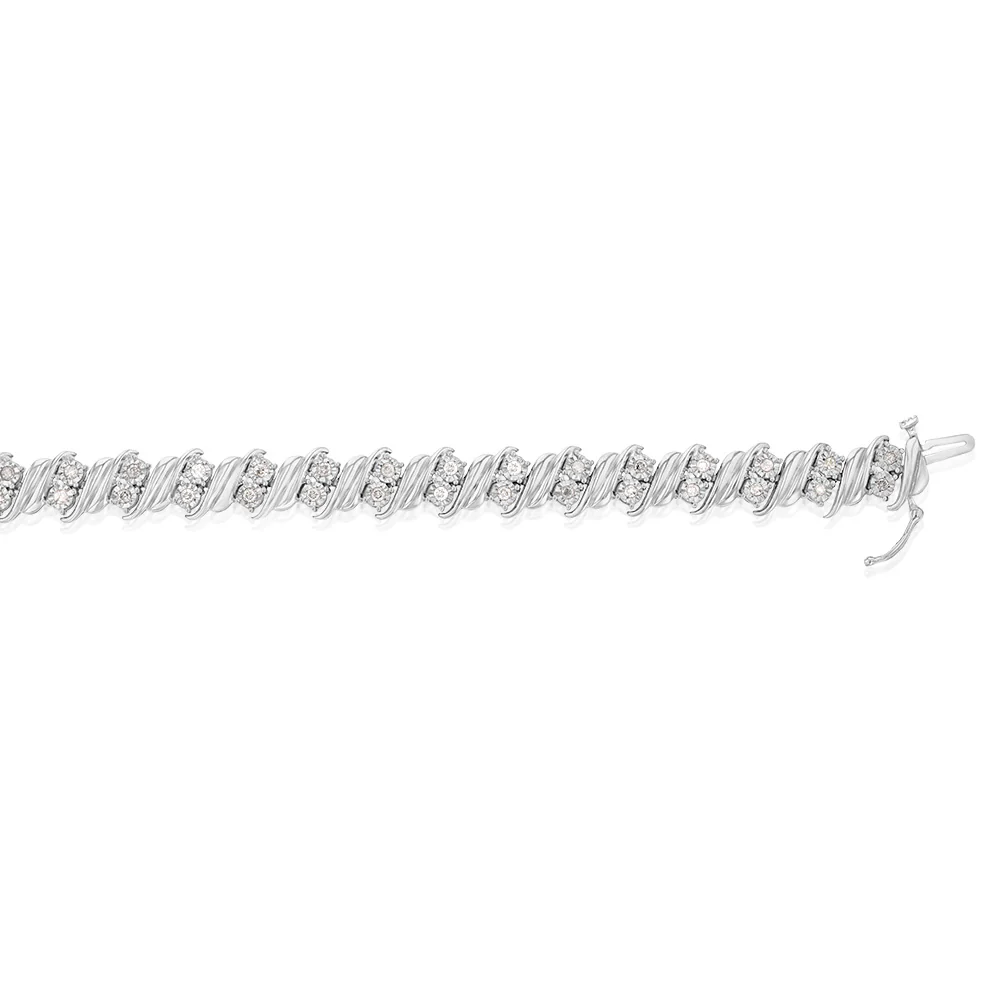 Sterling Silver 1 Carat Diamond 20cm Bracelet - Image 2