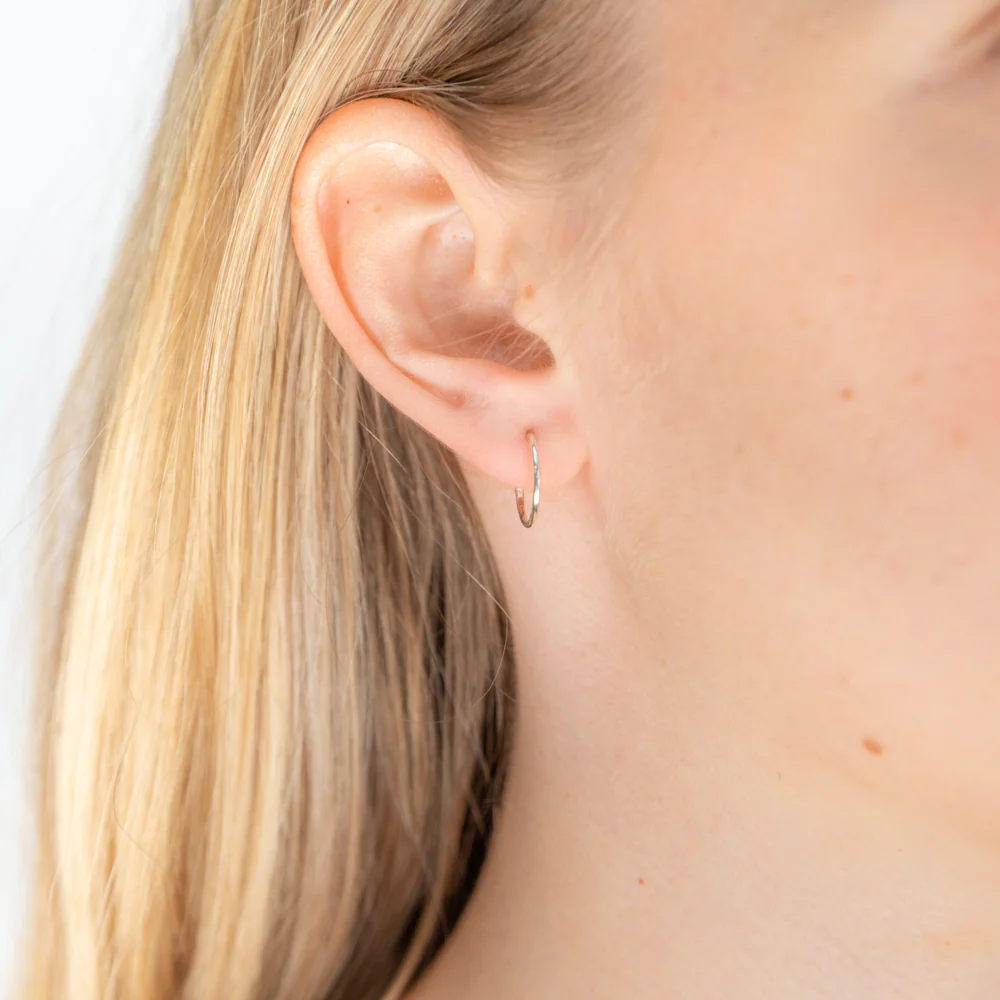 Sterling Silver 10mm Faceted Sleeper Earrings - Image 2