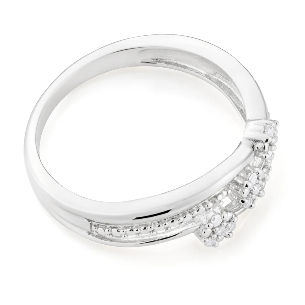 Sterling Silver 14 Diamond Ring - Image 2