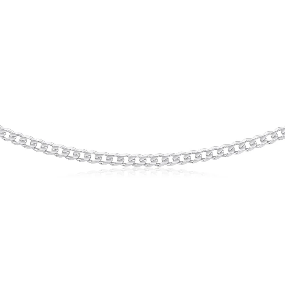 Sterling Silver 150 Gauge Diamond Curb 60cm Curb Chain - Image 2