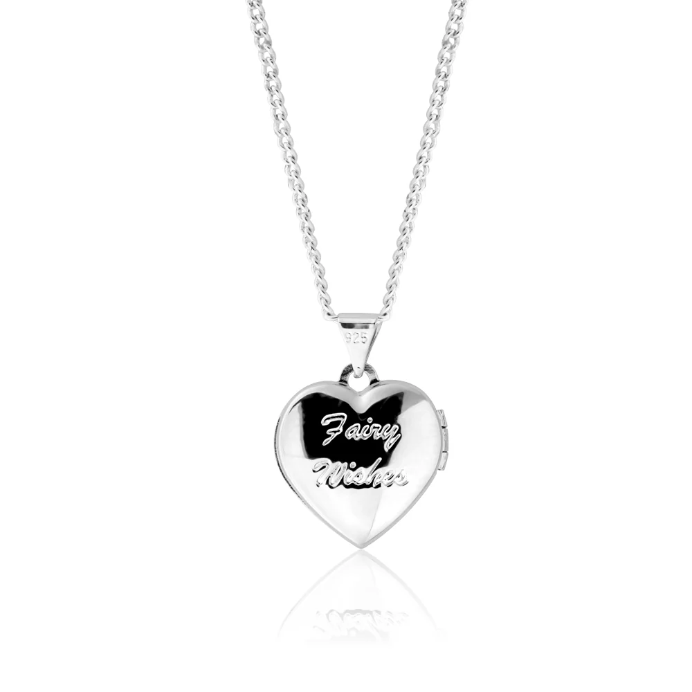 Sterling Silver 15mm Zirconia Fairy Wishes Heart Locket - Image 3