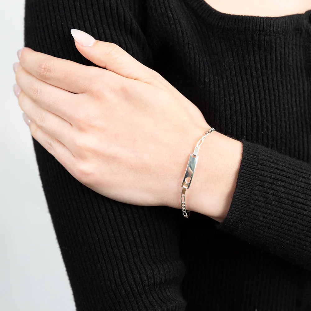 Sterling Silver 16.5cm Figaro Bracelet - Image 3