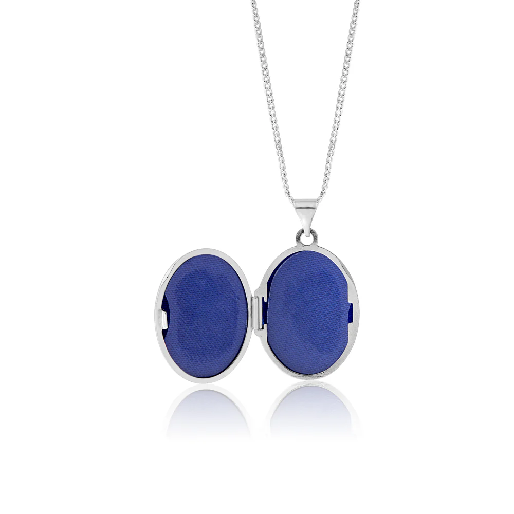 Sterling Silver 17x13mm Butterfly Oval Locket - Image 2