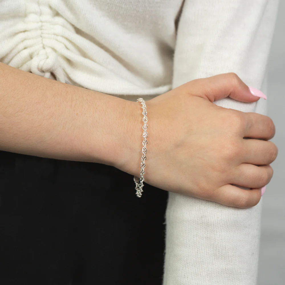 Sterling Silver 19cm Fancy Twist Bracelet - Image 3