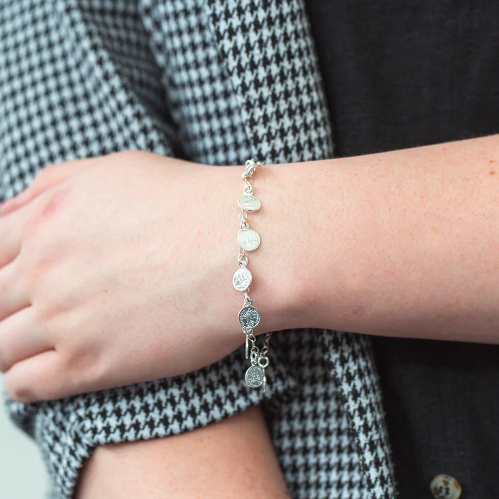 Sterling Silver 19cm Multi Coin Bracelet - Image 3