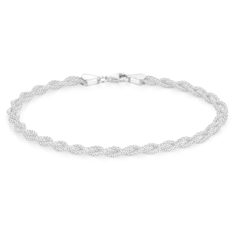 Sterling Silver 19cm Plait Bracelet - Image 2