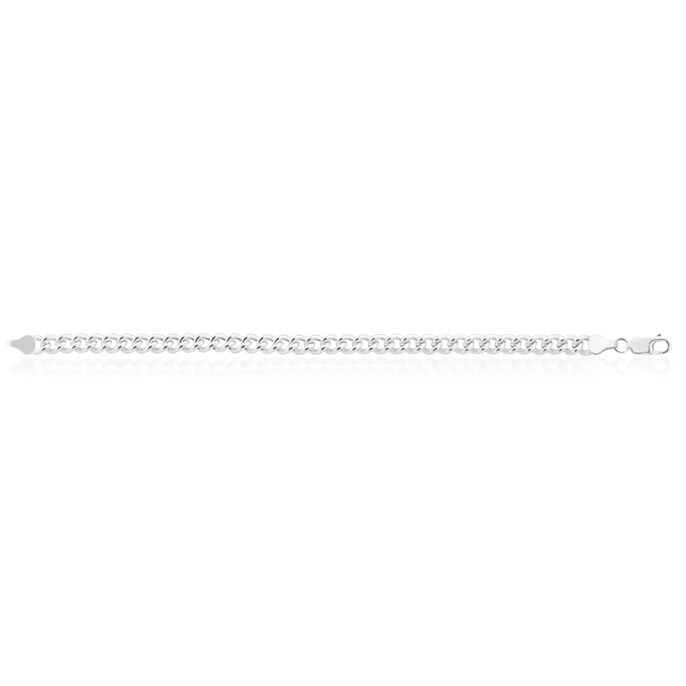 Sterling Silver 19cm Rounded Curb Bracelet - Image 2