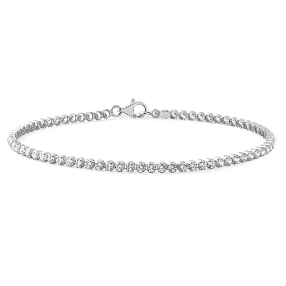 Sterling Silver 19cm Zirconia Tennis Bracelet - Image 2