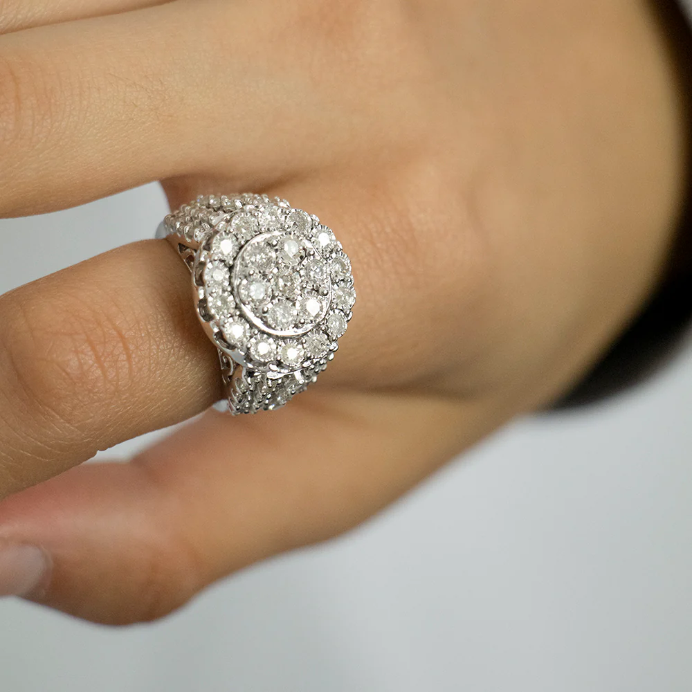 Sterling Silver 2 Carat Diamond Ring - Image 3