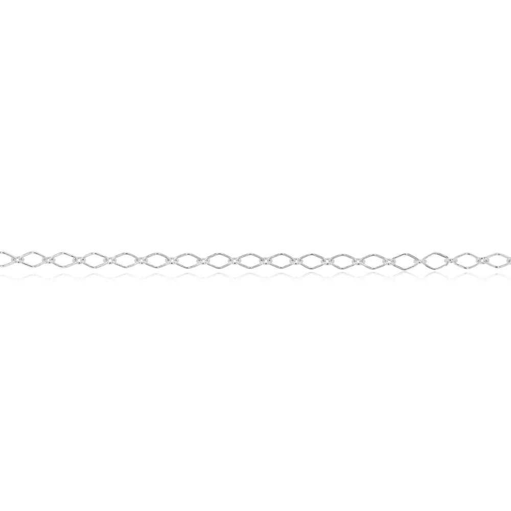 Sterling Silver 20cm Fancy Diamond Shaped Bracelet - Image 2