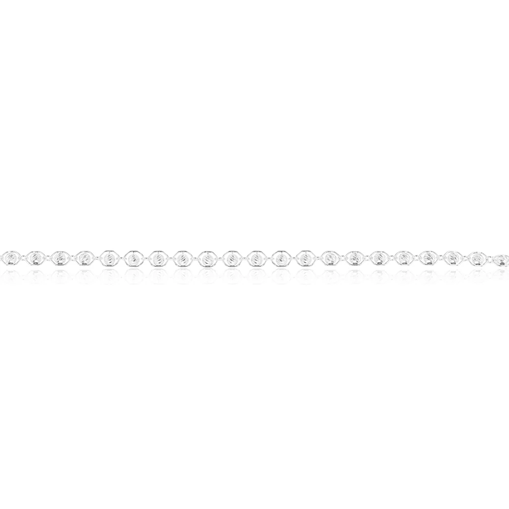 Sterling Silver 20cm Fancy Link and Ball Bracelet - Image 2