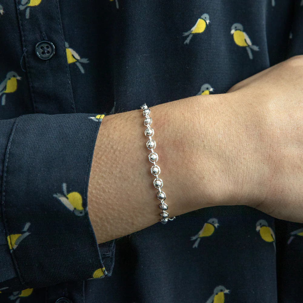 Sterling Silver 20cm Fancy Link and Ball Bracelet - Image 3