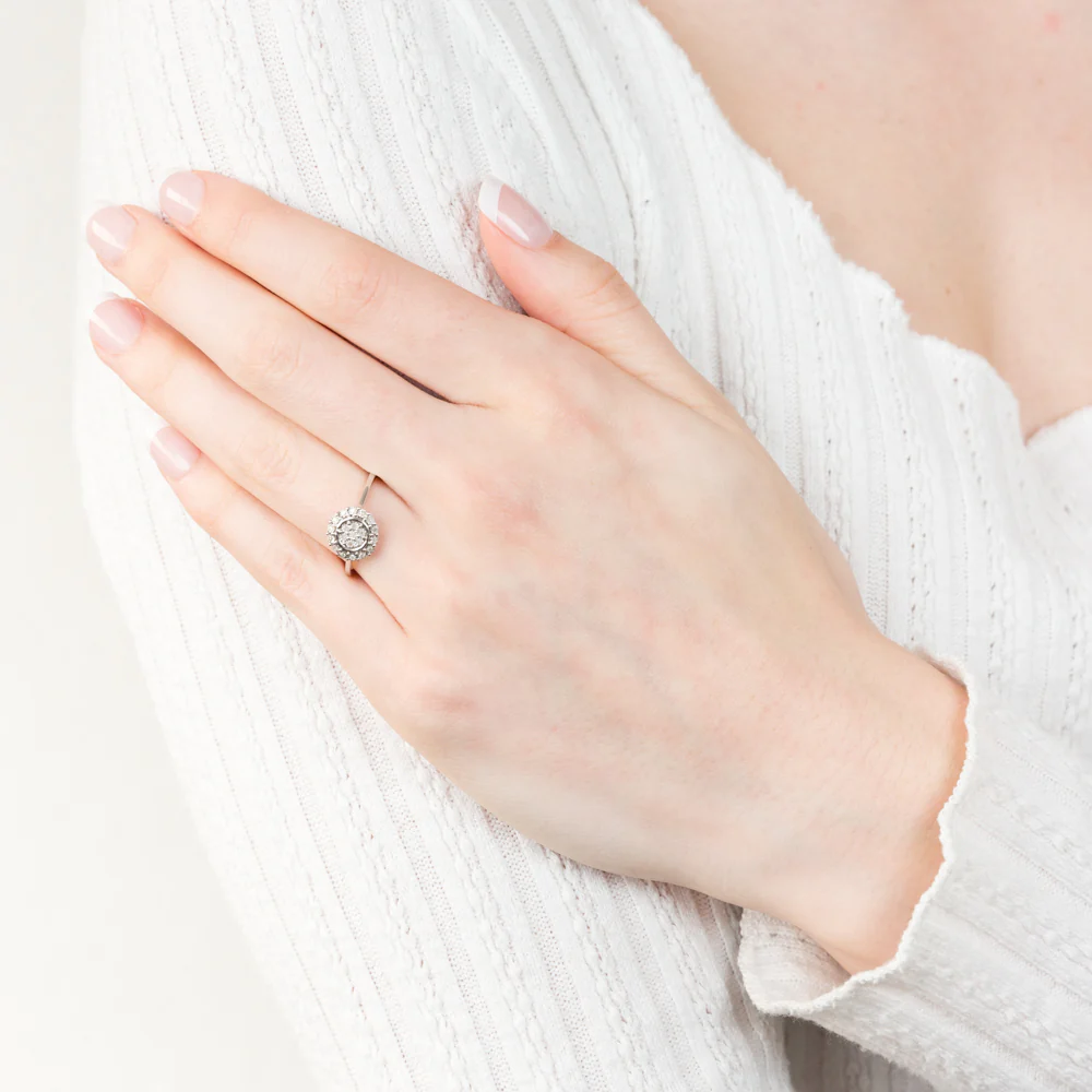 Sterling Silver 21 Brilliant Diamond Dress Ring - Image 2