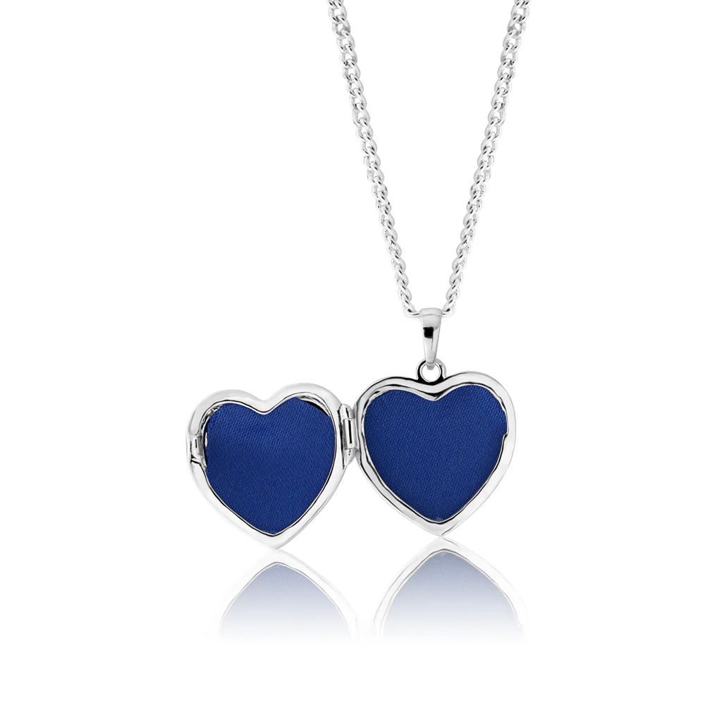 Sterling Silver 21mm Zirconia Heart Locket - Image 2