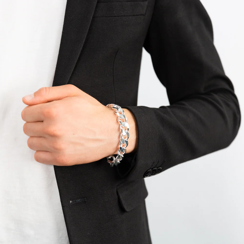Sterling Silver 23cm 400 Gauge Curb Bracelet - Image 3