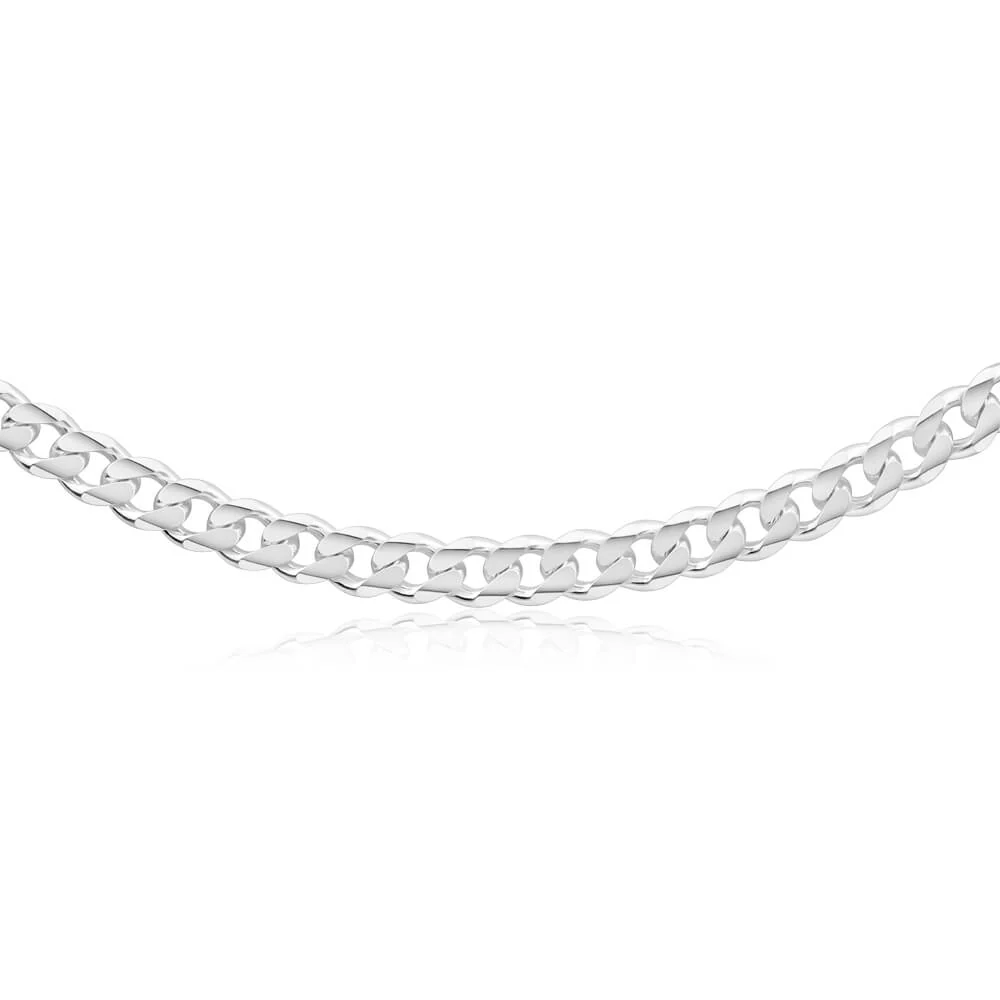 Sterling Silver 250 Gauge Diamond Cut 55cm Curb Chain - Image 2