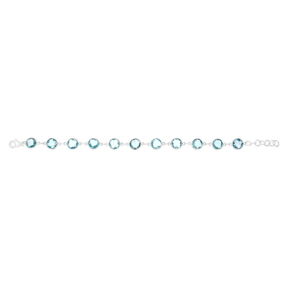 Sterling Silver 25Carat Blue Topaz Bracelet - Image 2