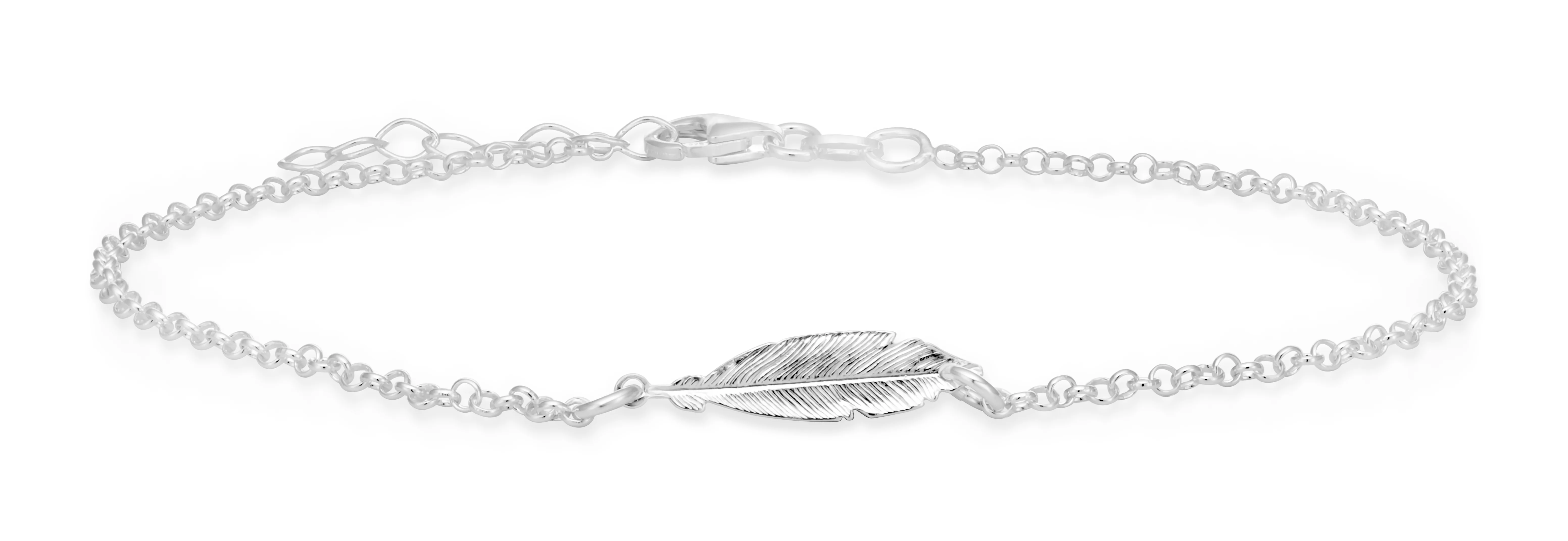 Sterling Silver 25cm Feather Anklet - Image 2