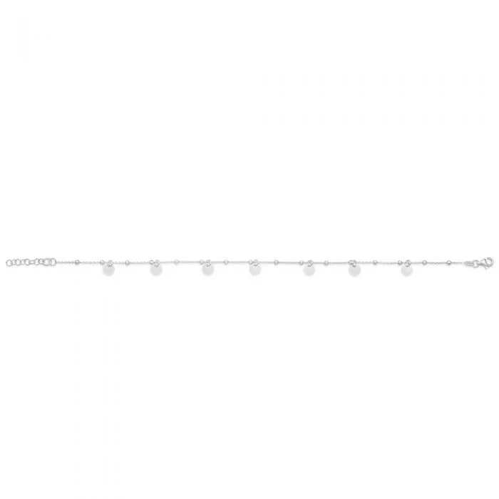 Sterling Silver 25cm Multi Disc Charm Anklet - Image 2