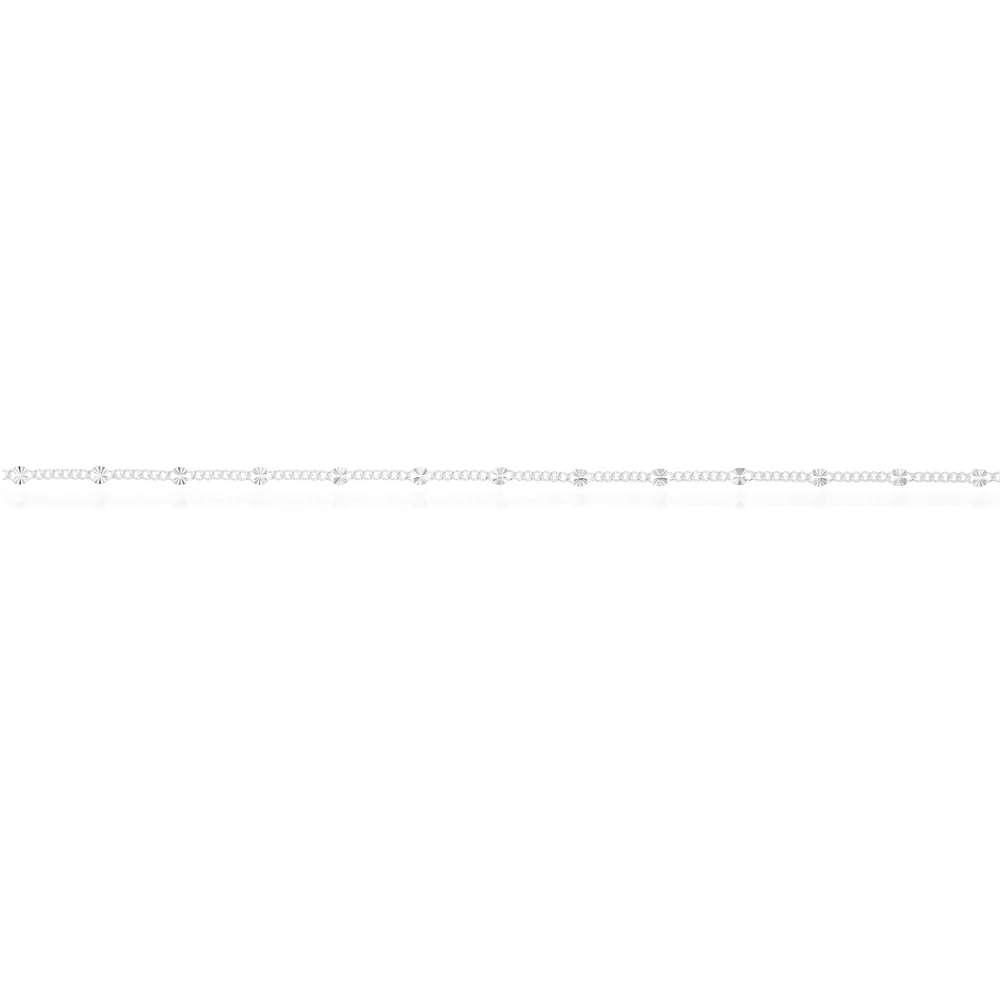 Sterling Silver 26cm Fancy Dicut Anklet - Image 2
