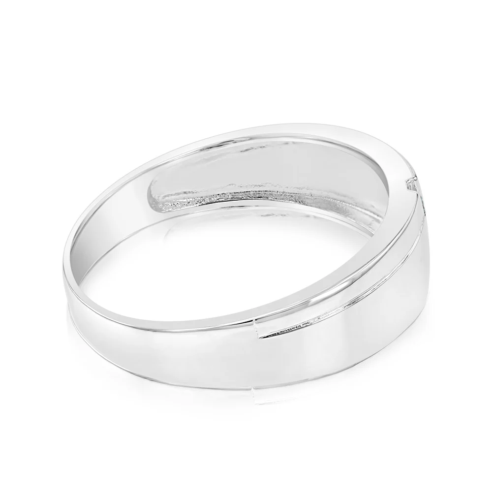 Sterling Silver 3 Diamond Ring - Image 2