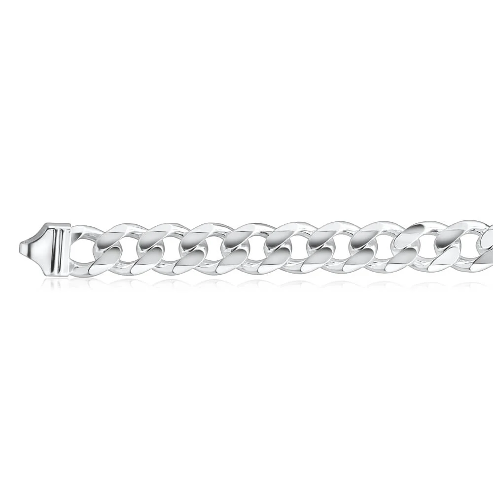 Sterling Silver 350 Gauge Diamond Cut 23cm Curb Bracelet - Image 2