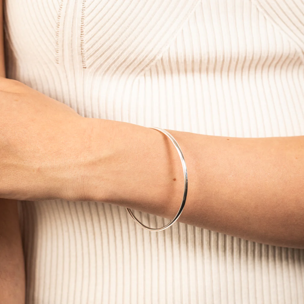 Sterling Silver 3mm comfort Fit 65mm Bangle - Image 2