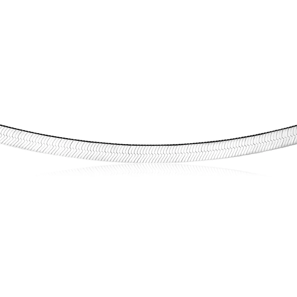 Sterling Silver 3mm Wide 45cm Flat Herringbone Necklet - Image 2