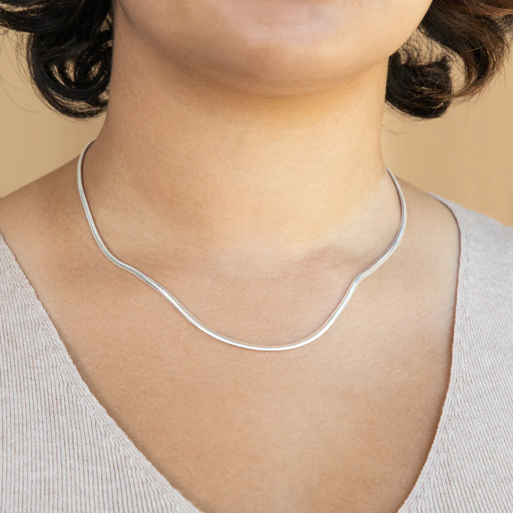 Sterling Silver 45cm 60 Gauge Flat Snake Chain - Image 3