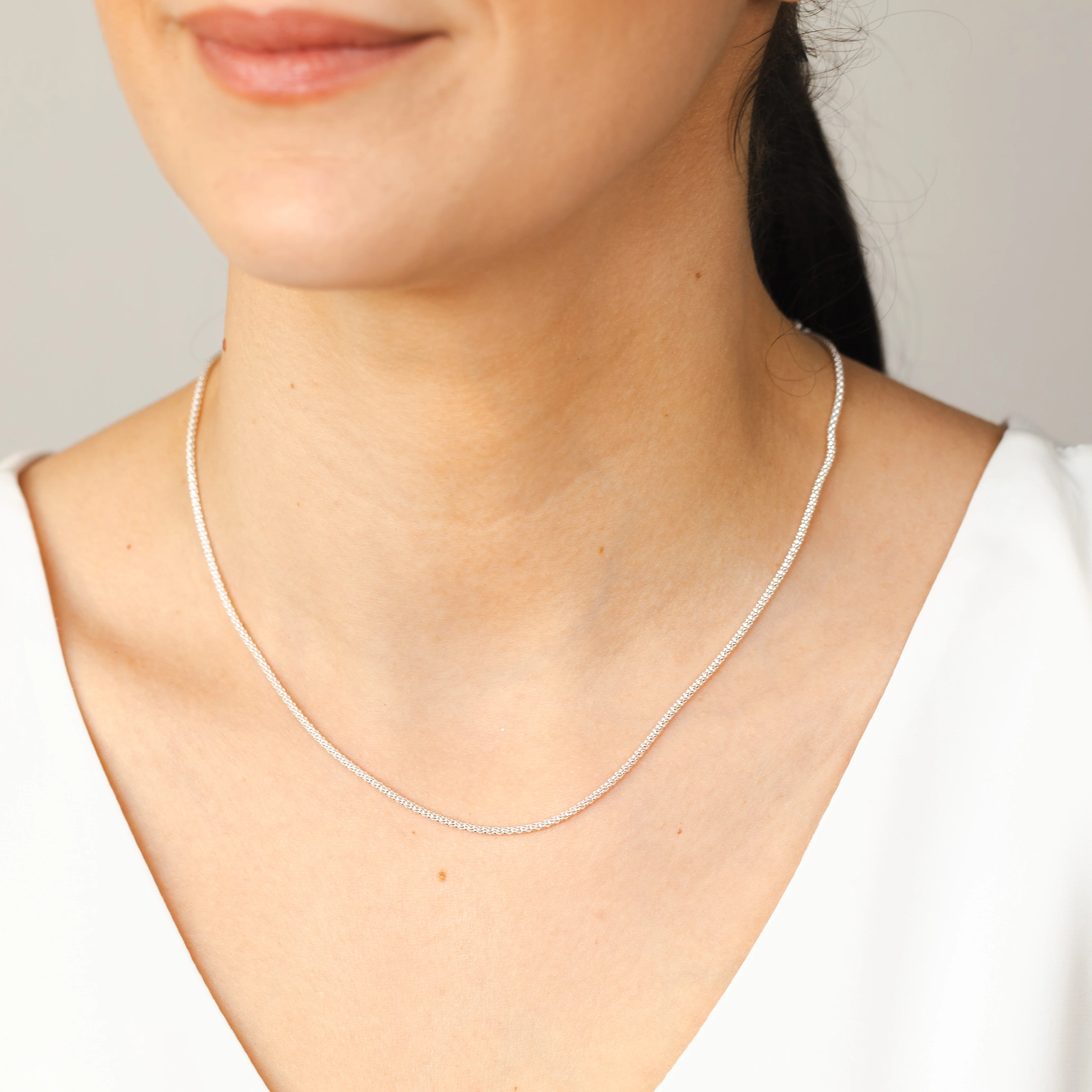 Sterling Silver 45cm Fancy Popcorn Chain - Image 3