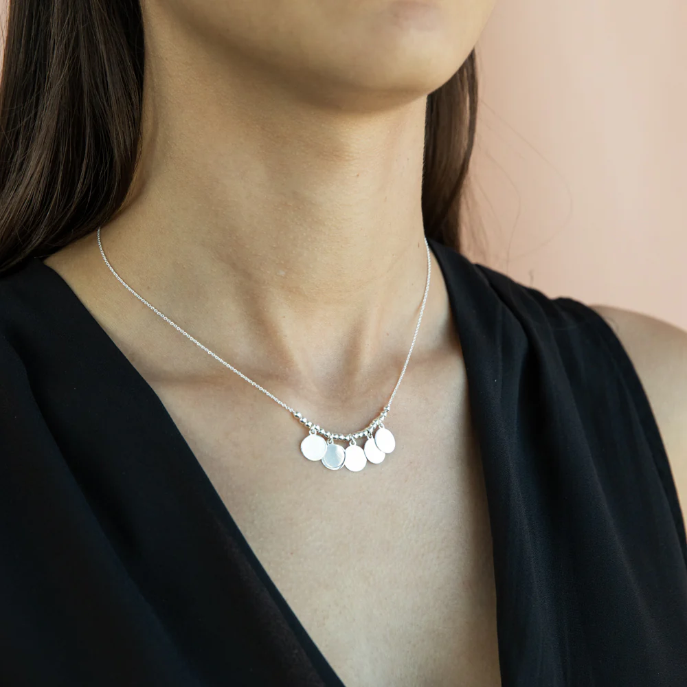 Sterling Silver 45cm Multi Coin Necklet - Image 3