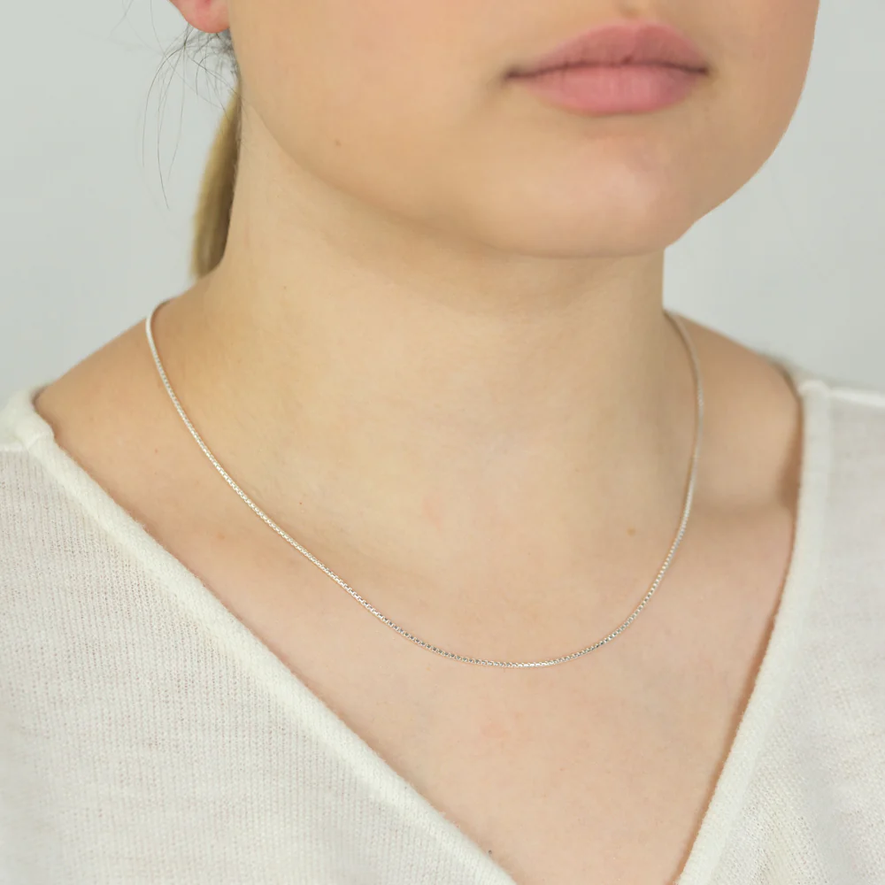 Sterling Silver 45cm Square Box Chain - Image 3